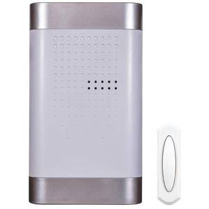 lot 6427 image: Defiant Wireless Battery Operated Doorbell Kit with Wireless Push Button  White and Nickel - Retail $40