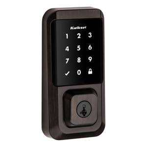 lot 6481 image: Kwikset HaloTouchscreen Wi-Fi Smart Deadbolt Hardware Lock with Smartkey Venetian Bronze - Retail $311