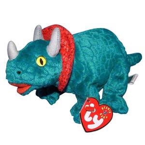 lot 6501 image: Ty Beanie Baby Hornsly Triceratops  Stuffed Animal  MWMT s - Retail $40