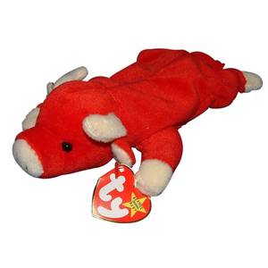 lot 6530 image: Ty Beanie Baby Snort the Bull Stuffed Animal Multicolor Collectible - Retail $35,000