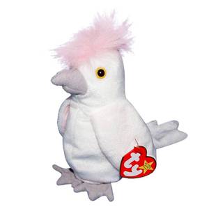 lot 6541 image: Ty Beanie Babies Kuku the White Cockatoo Stuffed Animal Collectible  Multicolor  6-inch - Retail $450