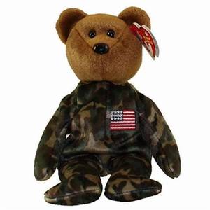 Ty Beanie Babies Hero USA - Bear (Flag on Chest) ENCASED- 40012 - Retail: $60