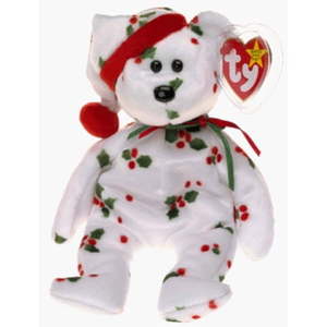 Ty Beanie Babies 1998 Holiday Teddy the Bear with Jingle Bell Christmas Plush ENCASED- Retail: $3,500