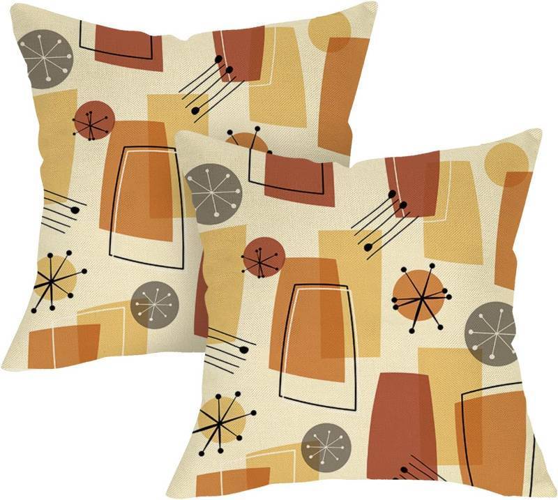 lot 66806 image: Abstract Geometric Decorative Throw Pillow Covers 18 x 18 Set of 2