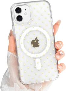 lot 67988 image: for iPhone 11 Clear Magnetic, Case with Cute Fashion Polka Dot Aesthetics Design, Raised Lens Edge Protection, Stylish Slim Soft TPU Protective Cover for iPhone 11, Yellow