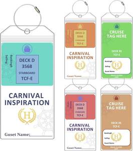 lot 67996 image: Wide Transparent First Letter Hot Stamping Process Cruise Luggage Tag Suitable for Luggage, Compatible with All Cruise Lines, Zipper Seal Belt Steel Ring, Reusable Cruise (5 Pieces per Pack) (H, Wide)