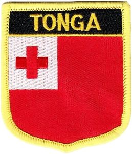 lot 68035 image: 2.76x2.36 inch 1 PCS 2.76x2.36 inch  Tonga Flag Patches Iron On or Sew On Embroidered Tactical Military National Tonga Patch