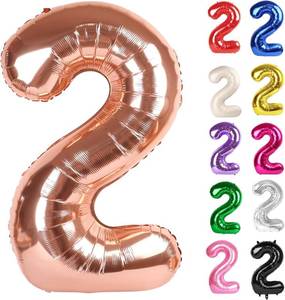 lot 68100 image: Number 2 Rose Gold Number 2 Balloon 40 Inch - 2nd Balloon Number Decorations