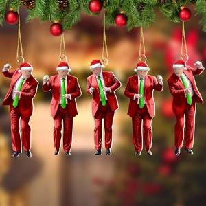 lot 68101 image: 2025 Christmas Ornaments, 5pcs Dancing Christmas Ornament, Funny Xmas Ornaments Gifts for Christmas Tree Decorations (Red)