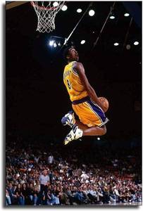 lot 68104 image: 18L x 12W Kobe Poster Bryant, Basketball Slam Dunk Sports Basketball Fan Souvenir Gift Poster Decorative Painting Canvas Wall Art Living Room Posters Bedroom Painting 12x18inch(30x45cm)