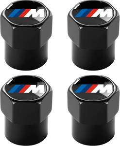 lot 68108 image: YUIQIEUY Tire Valve Stem Caps Cover Fit for BMW M Metal Car Wheel Air caps Auto Valve Stem Caps Accessories 4 Pack Black