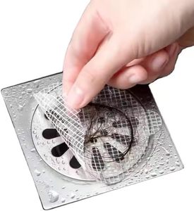 lot 68132 image: 20 Pack - Shower Drain Hair Catcher Mesh Stickers - Disposable - Great for Pets