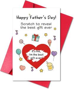 lot 68167 image: 8 x 5.3 inches LYMEQING Funny Scratch Off Fathers Day Card for Dad Daddy Grandpa, Naughty Prank Fathers Day Card from Daughter Son Kid, Surprise for Papa (Scratch to Reveal the Gift)