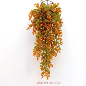 lot 59837 image: NEW 2 Pack Artificial Hanging Eucalyptus Plants 30 Inch Faux Greenery Vines COLOR AUTUMN
