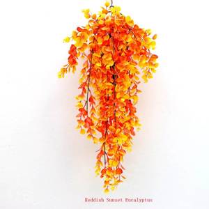 lot 59838 image: NEW 2 Pack Artificial Hanging Eucalyptus Plants 30 Inch Faux Greenery Vines COLOR SUNSET