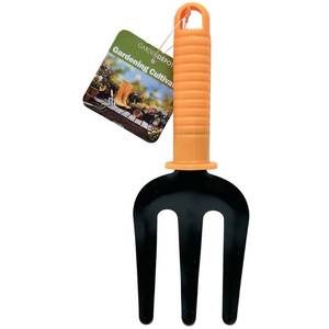 lot 46 image: NEW 9 Inch Hand Garden Straight Fork Cultivator Ergonomic Metal Soil Tool