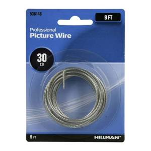 lot 82 image: NEW Hillman 9 Foot 30 lbs Picture Wire Flexible Corrosion Resistant Hanging Wire
