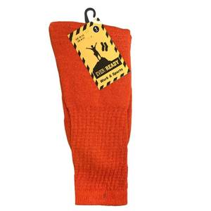 lot 199 image: NEW COLOR ORANGE Ever Ready Work Sports Socks 2 Pair Pack Cushion Heavy Duty SEE PHOTOS FOR COLOR