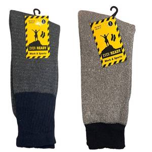 lot 212 image: NEW COLOR MAUVE  Ever Ready Work Sports Socks 2 Pair Pack Cushion Heavy Duty SEE PHOTOS FOR COLOR
