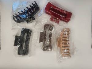 lot 249 image: NEW 5 PACK Assorted Color And Design hair Clips SEE PHOTOS FOR STYLE AND COLOR