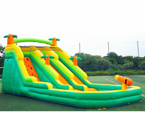 lot 132 image: 20FT Oxford Inflatable Water Slide Waterslides for Kids and Adults Rainforest Style Water Slide Bounce House and Swimming Pool Wet Dry Use Summer Fun Water Park for Outdoor-Including Blower - Retail $699