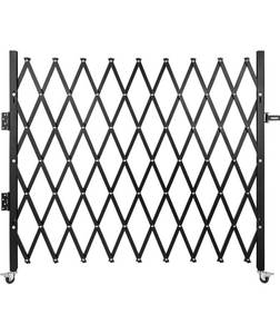 lot 162 image: VEVOR Single Folding Security Gate, 7.25 ft H x 7.8 ft W Folding Door Gate, Steel Accordion Security Gate, Flexible Expanding Security Gate, 360° Rolling Barricade Gate, Scissor GateDoor with Padlock - Retail $167