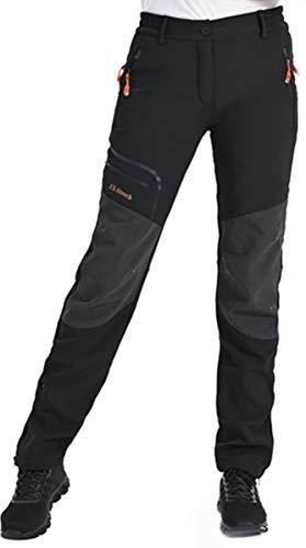 lot 2001 image: Postropaky Womens Outdoor Snow Ski Pants Waterproof Hiking Insulated Softshell Pants Snowboard Zipper Bottom Leg (Black18Short)  Retail $40