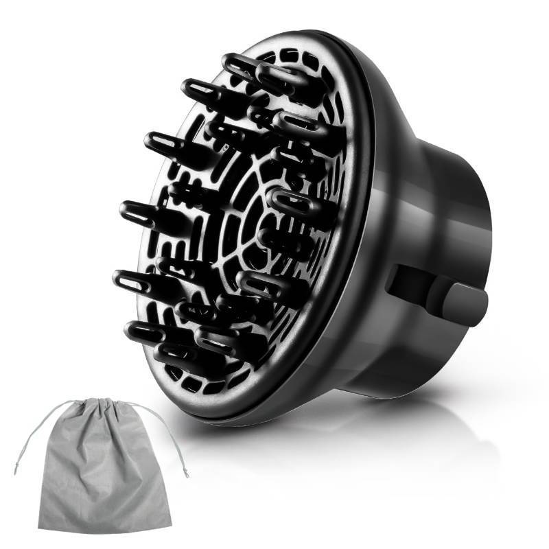 lot 2004 image: KAHEM Universal Hair Diffuser, Adjustable from 1.77 Inch to 2.76 Inch, Hair Dryer Diffuser Attachment for Frizz-free curly hair,Professional Blow Dryer Diffuser Retail $19