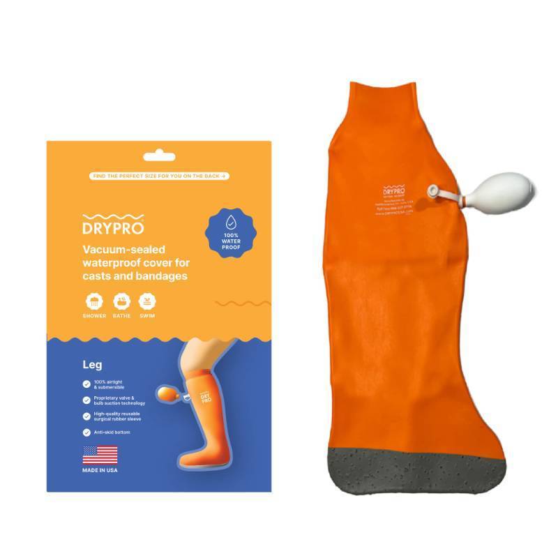 lot 2005 image: DryPro Waterproof Vacuum Sealed Full Leg Cast Cover, X-Small Retail $60