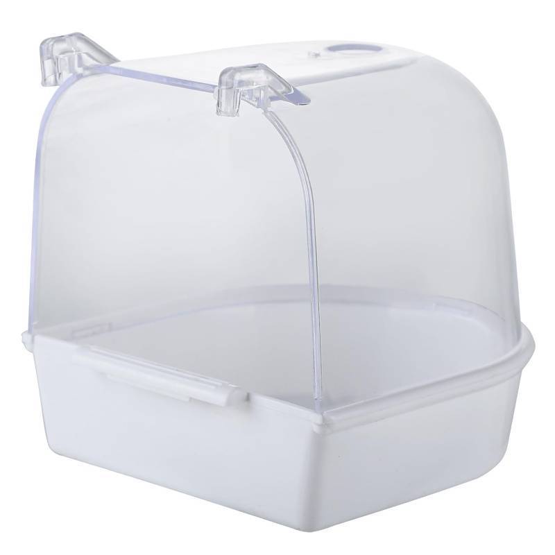 lot 2007 image: IBWell Clear Bird Bath for Cage for Small Birds Parakeet Bird Bath for Cage for Cockatiels Parakeet Cage Accessories Retail 15