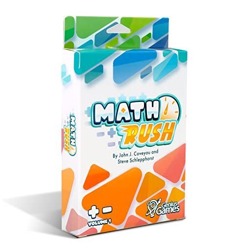 lot 2027 image: Math Rush Addition & Subtraction (Volume 1) - A Cooperative Time-Based Math Flash Card Game for Kids 8-12, Puzzle Games and Fun Stuff for Middle School Math Class, Homeschool - STEM Toys & Games Retail $15