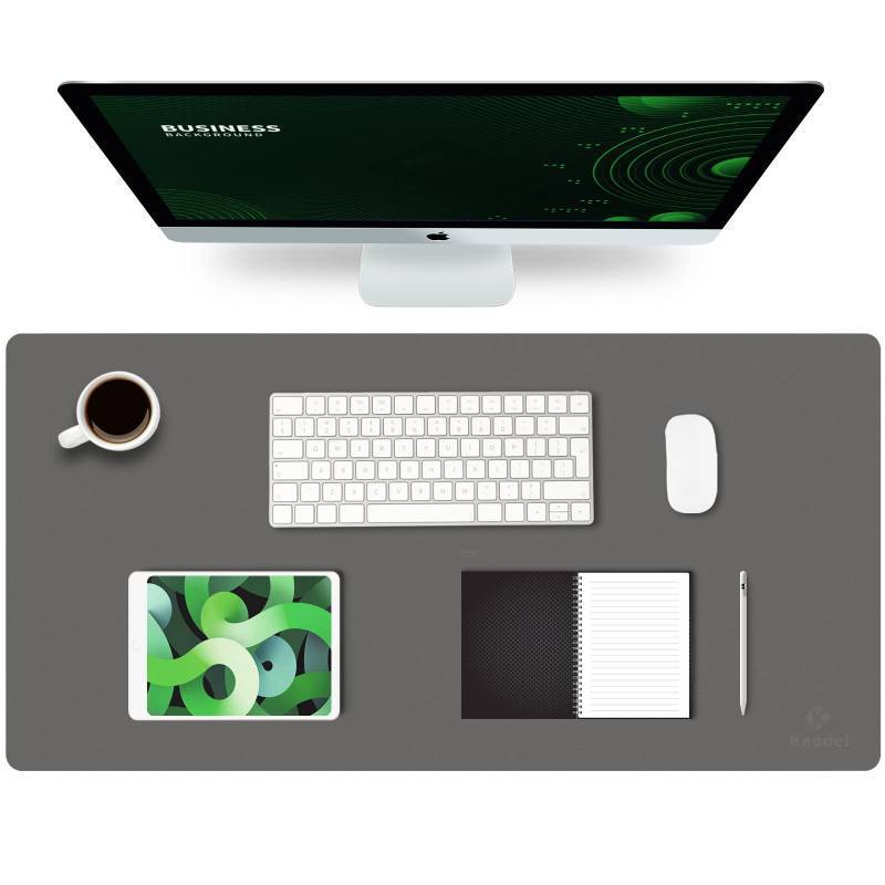 lot 2025 image: K KNODEL Large Office Leather Desk Mat, Mouse and Keyboard Pad, Computer and Laptop Mat, Desktop Protector and Cover, Writing Pad and Blotter (31.5x15.7, Dark Gray) Retail $16