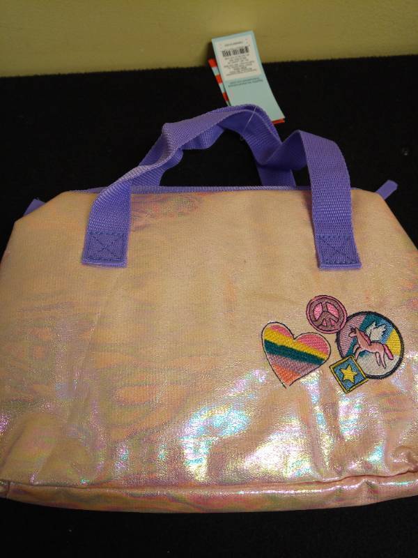 lot 2017 image: Lunch Bag Box Cute Peace, Heart, Unicorn Pattern Insulated Cooler Lunch Tote Bag Container Snacks Organizer for Picnic Hiking Retail $13