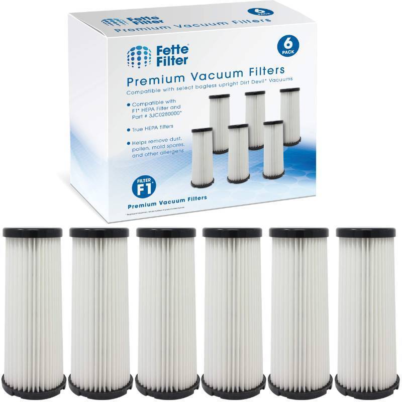 lot 2081 image: Fette Filter - Vacuum HEPA Filter Compatible with Dirt Devil F1 (F-1) Compare to Part # 3JC0280000, 3-JC0280-000 & 2JC0280000, 2-JC0280-000 (Pack of 6) - Retail $30