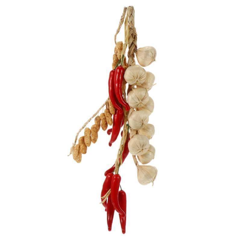 lot 2091 image: TOPPERFUN 3Pcs Simulation Vegetable Lanyard, Artificial Garlic Pepper Peanut String, Fake Garlic Pepper Peanut Pendant, Simulation Vegetable Ornaments Photography Props for Home Harvest Decoration - Retail $15