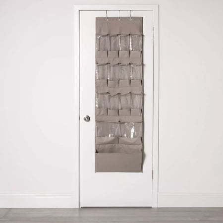 lot 2120 image: 15 Pocket Over the Door Hanging Shoe Organizer Gray - Room Essentials - Retail $22