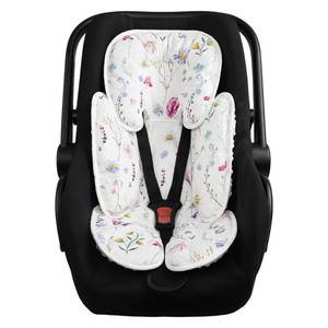 lot 2060 image: Pea Pod Infant Car Seat Pad 2-in-1 Baby Car Seat Head & Body Support for Newborn Girl Reversible 3 Layer Warm Preemie Carseat Stroller Cushion Headrest with Soft Minky Dot Fabric, Solid white with white polka dots - Retail $20