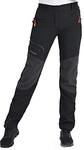 Postropaky Womens Outdoor Snow Ski Pants Waterproof Hiking Insulated Softshell Pants Snowboard Zipper Bottom Leg (Black18Short)  Retail $40