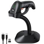 Symcode Bluetooth Wireless Barcode Scanner with Auto-Sensing Stand,Putting on Stand to Scan Automatically Sense Scanning 2D QR Bluetooth Barcode Scanner with Battery Level Indicator More-to-one Mode - Retail: $37