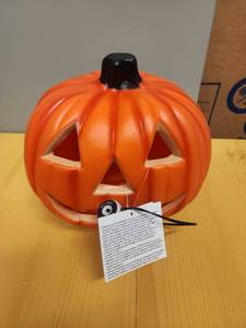 lot 71067 image: Light-Up Halloween Pumpkin Jack-O-Lantern Decoration - Retail $8