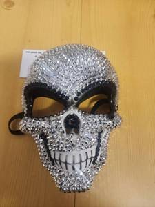 lot 71070 image: Skull Mask with Rhinestone Embellishment and Elastic Strap - Retail $10