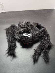 lot 71116 image: Black Furry Spider Toy with Red Eyes Hang Decoration 7Lx12W Inch  - Retail $10