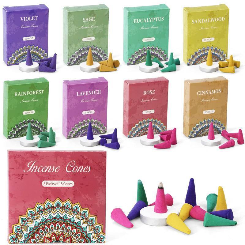 lot 5349 image: SCENTORINI Incense Cones 12 Pack, Scented Incense Cones with Holder