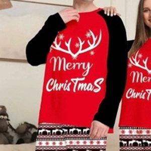 lot 9238 image: Family Matching Christmas Pajamas Set, Cute Elk Sleepwear for Dad (Red deer antlers,Men,Small)