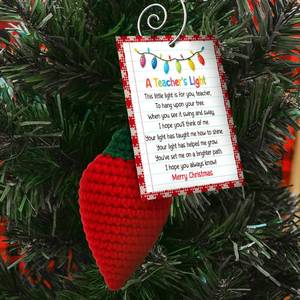 lot 10890 image: LUCAGIFT Teacher Ornament - Teacher Christmas Ornaments for Tree - Teachers Gifts for Women - Teachers Daycare Provider Christmas Ornaments 2025 - Teaching Gifts - Teaching Crochet Ornament & Card