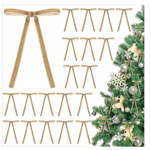 lot 10898 image: Velvet Bows for Christmas Tree 24-pcs HomeGiftsWedding Decorations (5x7 In)