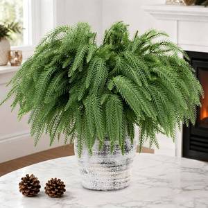 lot 10909 image: 12 Pcs 18 Real Touch Artificial Norfolk Pine Branches for Christmas decor