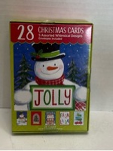 lot 10969 image: 28 Christmas Cards 5 Assorted Whimsical Designs with Envelopes