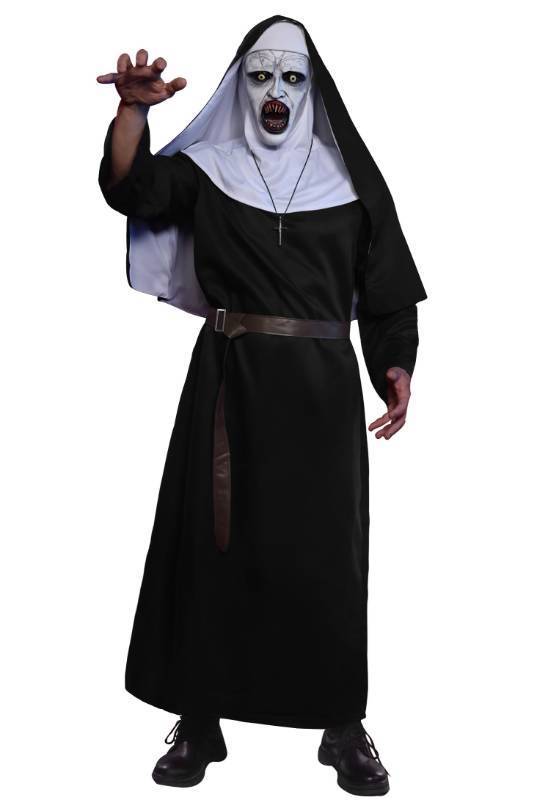 lot 10271 image: ERECT PEAK Horror Scary Nun Outfit for Halloween Party Black Robe Costume S