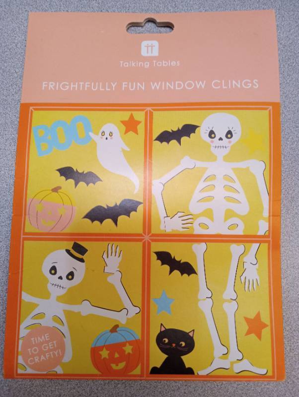 lot 9146 image: Talking Tables Frighfully Fun Window Clings Halloween Decoration Set